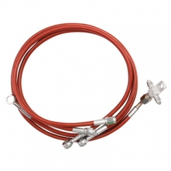 Streamline Front Steel Braided Brake Line Standard Length Red Honda TRX 400EX and 400X